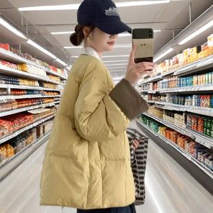 短款 欧美温柔风减龄白鸭绒保暖外套冬 羽绒服女小个子2024新款