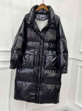 羽绒服90新款韩版2024时尚冬季长款鸭绒宽松加厚爆款外套