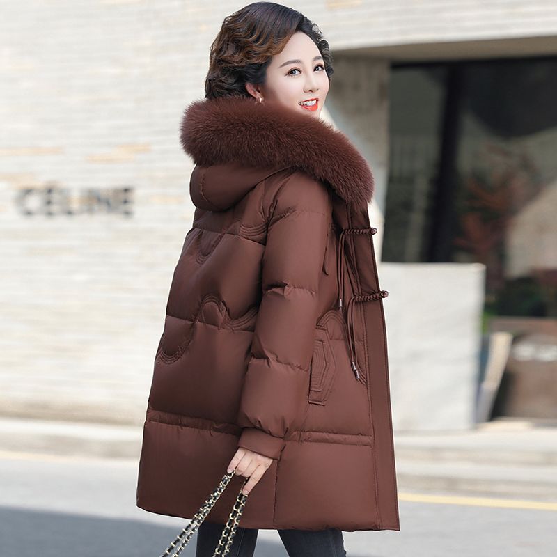 冬季新款中年妈妈长款高