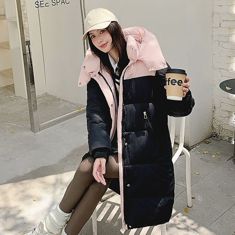 羽绒棉服女过膝长款韩版