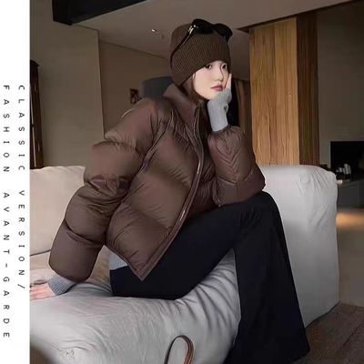 咖色短款羽绒服女小个子