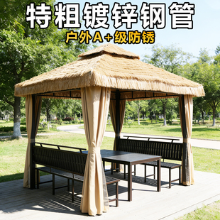 户外凉亭农家乐稻草禾草亭景区景点棚仿真茅草庭院屋遮阳遮雨亭子
