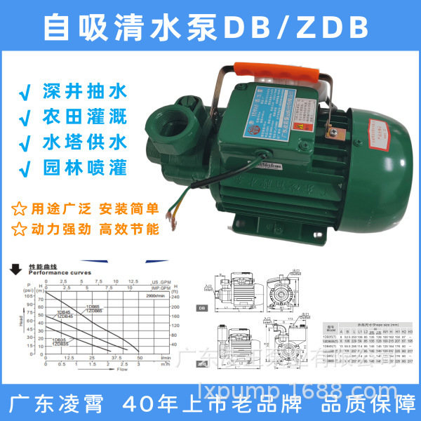 广东凌霄水泵清水增压泵1ZDB35自吸泵