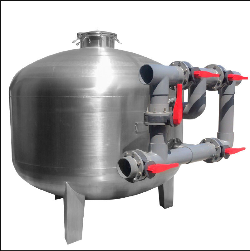 304加厚不锈钢侧出砂缸带人孔石英砂水过滤水处理泳池设备净化