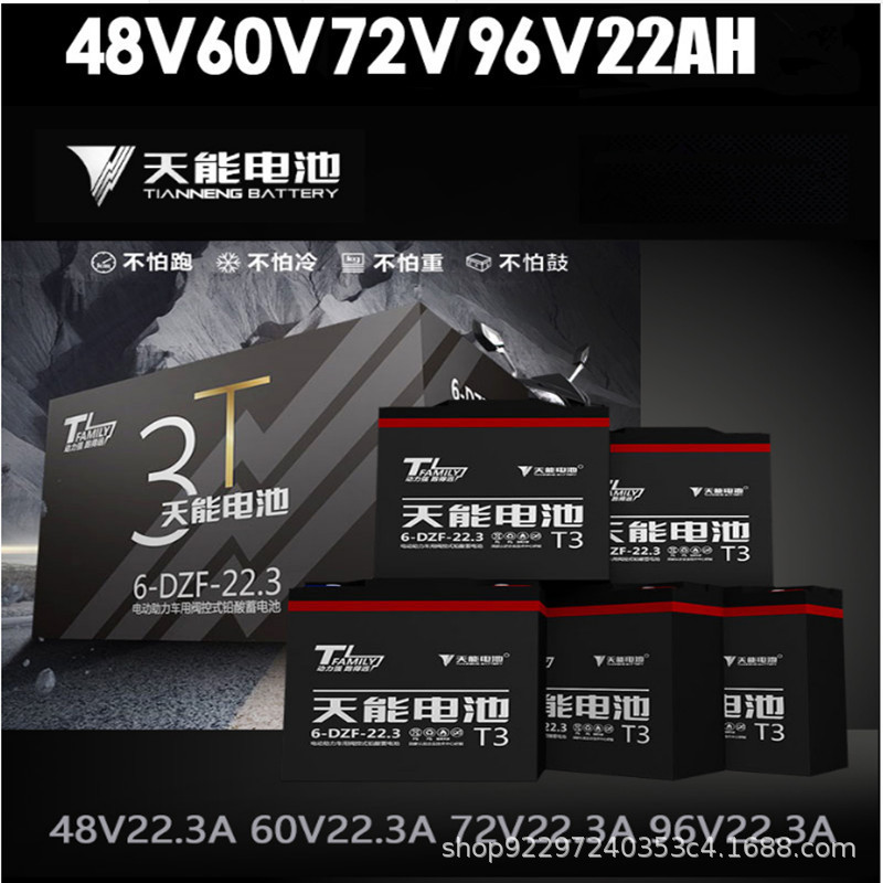 天能电池黑金电池铅酸电池原装天能真黑金电池48V60V72V22AH35AH