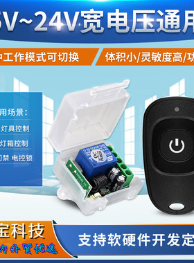 黑色鸭蛋单键遥控开关小皮箱5V6V9V12V24伏一路LED灯具门禁控制器