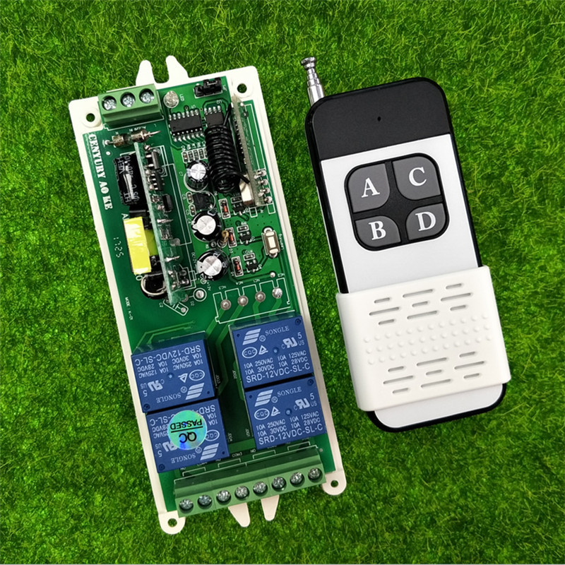 滑盖式4键中型无线遥控AC85V-220V宽电压四路家用电器LED灯具开关