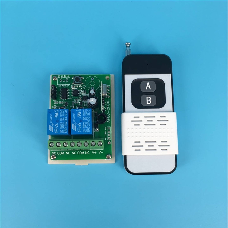 直流电磁阀门禁灯具展厅电机马达无线遥控开关DC12V24v2路控制器
