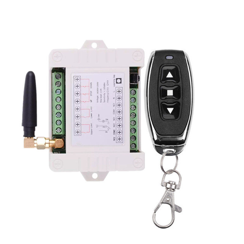433mhz外贸RF交流220V控制电动门窗帘百叶窗加限位无线电遥控开关
