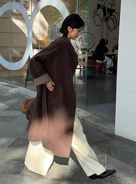 moxi 十三行女装2025秋冬季新款立领外套长款感女式风衣外套