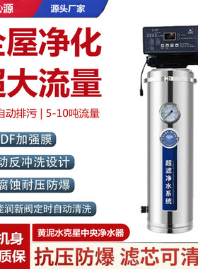 立式中央净水器自动反冲洗阀头大流量井水地表水黄泥水克星不锈钢