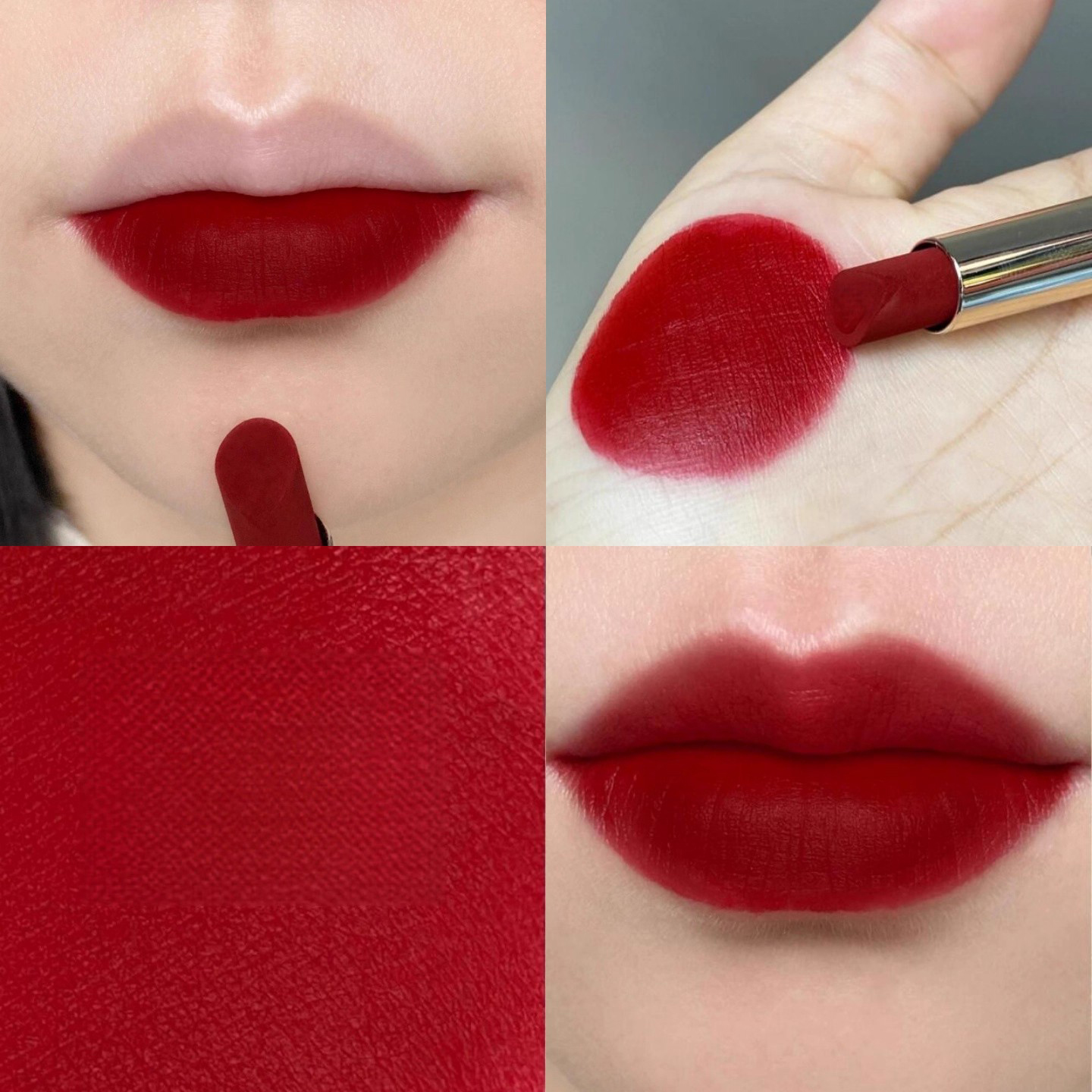 浓颜辣妹色！复古正红色口红显白雾面哑光秋冬大红色防水不易掉色