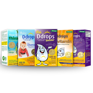 新日期 Ddrops滴卓思D3蓝色400iu紫色600iu儿童AD藻油DHA钙镁锌
