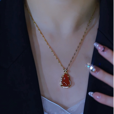 红色葫芦吊坠项链新中式国风喜庆