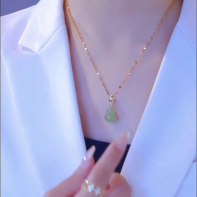 天然和田玉葫芦项链女复古