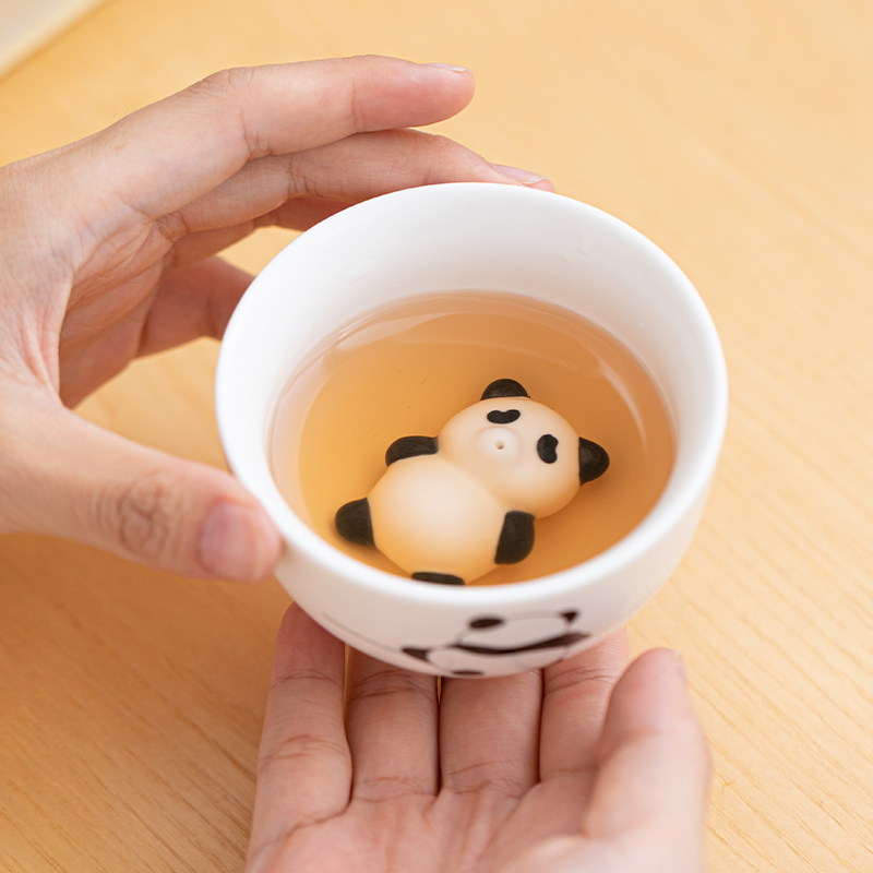 陶瓷泡泡熊猫茶宠茶杯组合