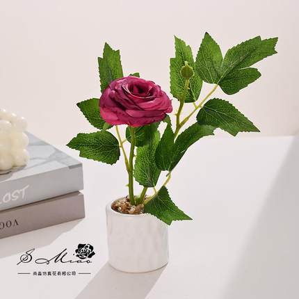 真假花田园风格小茶花意盆景仿花尚创摆件装饰人造绿植时仿真盆栽