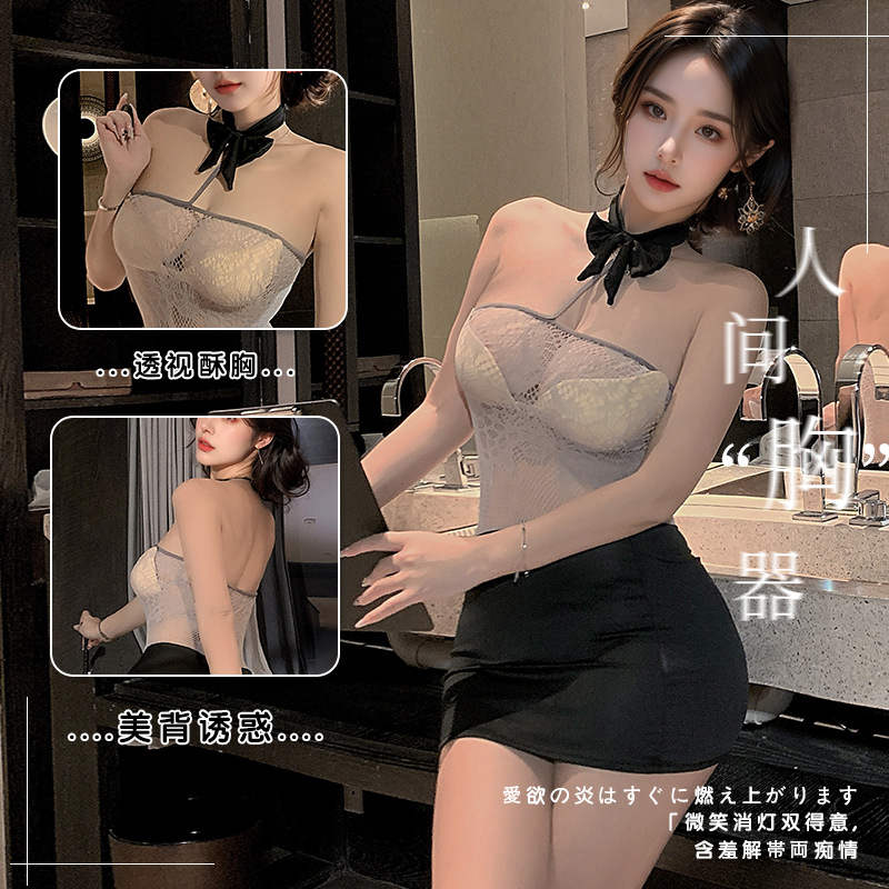 性感透视秘书制服包臀免脱OL角色扮演激情情侣诱惑夜店床上挑逗女