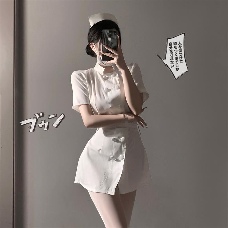 性感护士cos制服御姐纯欲免脱睡衣圆领短裙绑带诱惑装qqny可外穿