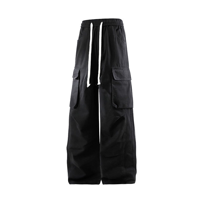 2025男士秋冬款工装风多口袋初中高中宽松直筒休闲长裤学生下装,男装,休闲裤,淘宝优惠券,粉丝福利购,淘宝优惠卷
