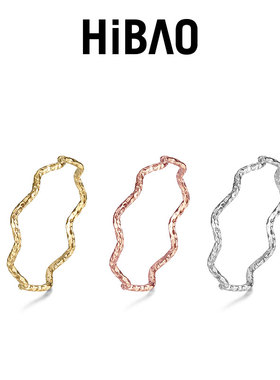 HIBAO喜小宝细波浪纹戒指不掉色