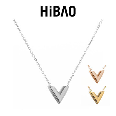 HIBAO喜小宝简约V字母项链不掉色