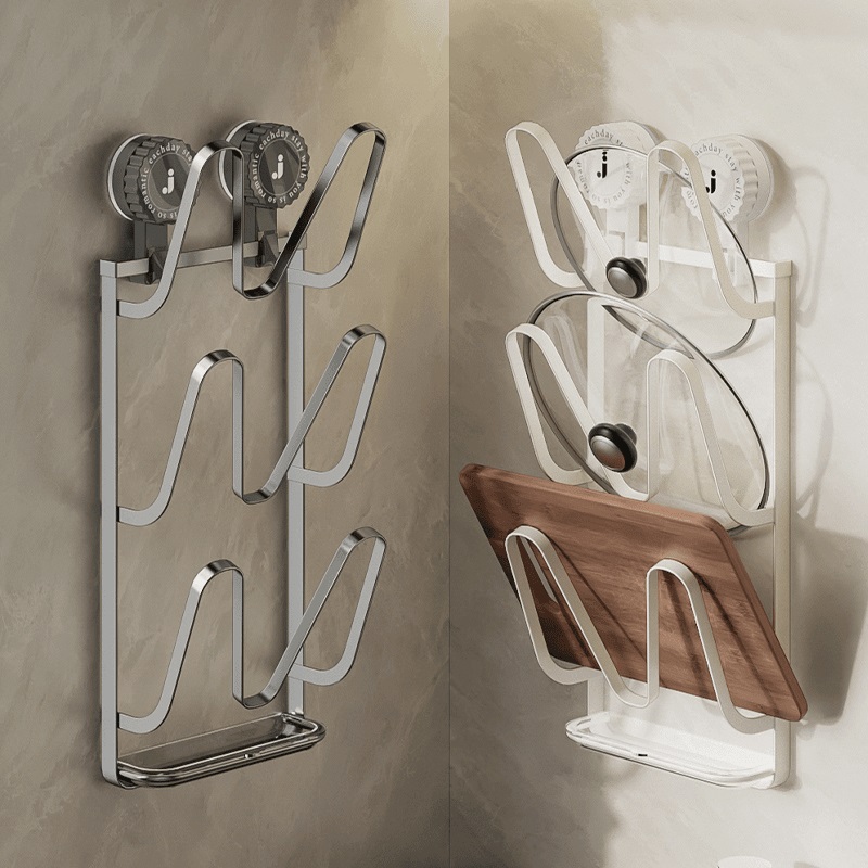 铁艺旋转吸盘锅盖架强承重砧板架