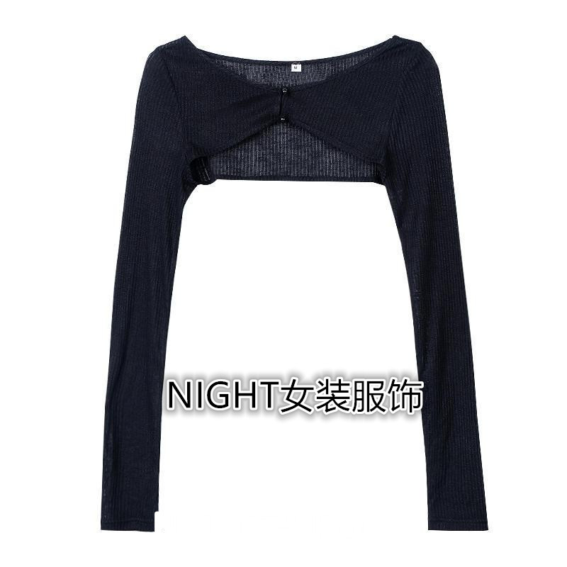 辣妹夏季纯色短款纯欲风截断式罩蕾丝衫/雪纺衫