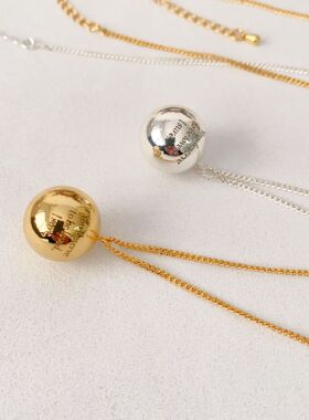 韩国博主同款时尚小圆球项链女通勤百搭小众简约时髦毛衣链