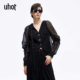 uhot 诱货26春黑色网纱拼接外套女假两件性感优雅松驰风UWLS2W041