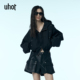 uhot UWWA3W302 防风秋冬新款 诱货黑色短款 连帽设计感廓形外套经典