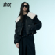 设计高级保暖25新款 uhot 诱货黑白撞色毛领鹅绒外套短款 UWWW3W224