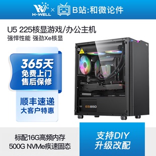intel酷睿Ultra5 电脑核显主机 225高性能网课游戏企业办公diy台式