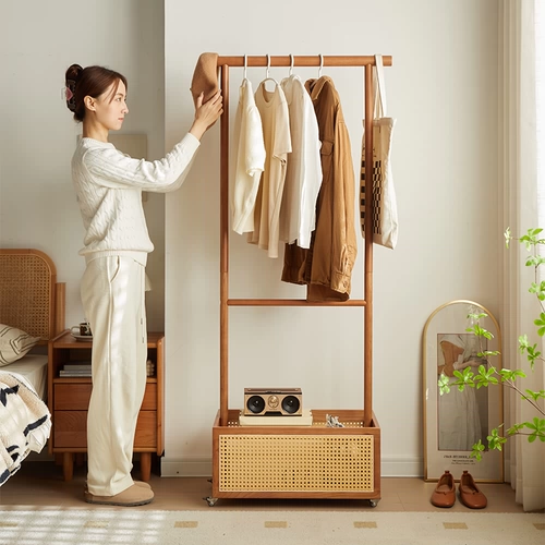 Вешалка из натурального дерева для домашнего использования, корзина для белья, популярно в интернете