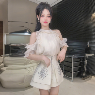 小个子时尚 女夏季 2025新款 两件套 洋气上衣短裤 高级感时尚 法式 套装