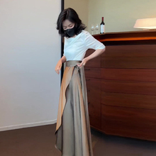一片式半身裙女夏季2025新款醋酸长裙今年流行爆款小个子高腰裙子