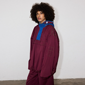 半开衫 CRICLE CAGE环洞 拉链加绒绗棉复古保暖连帽风衣外套