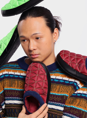 CRICLE CAGE环洞 SLIPON尼龙充棉防水冬季保暖棉鞋