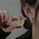 法式 字母D耳环2025新款 潮小众设计感高级耳钉女纯银耳饰女小众