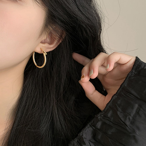 伊灿日韩微镶纯银气质耳环