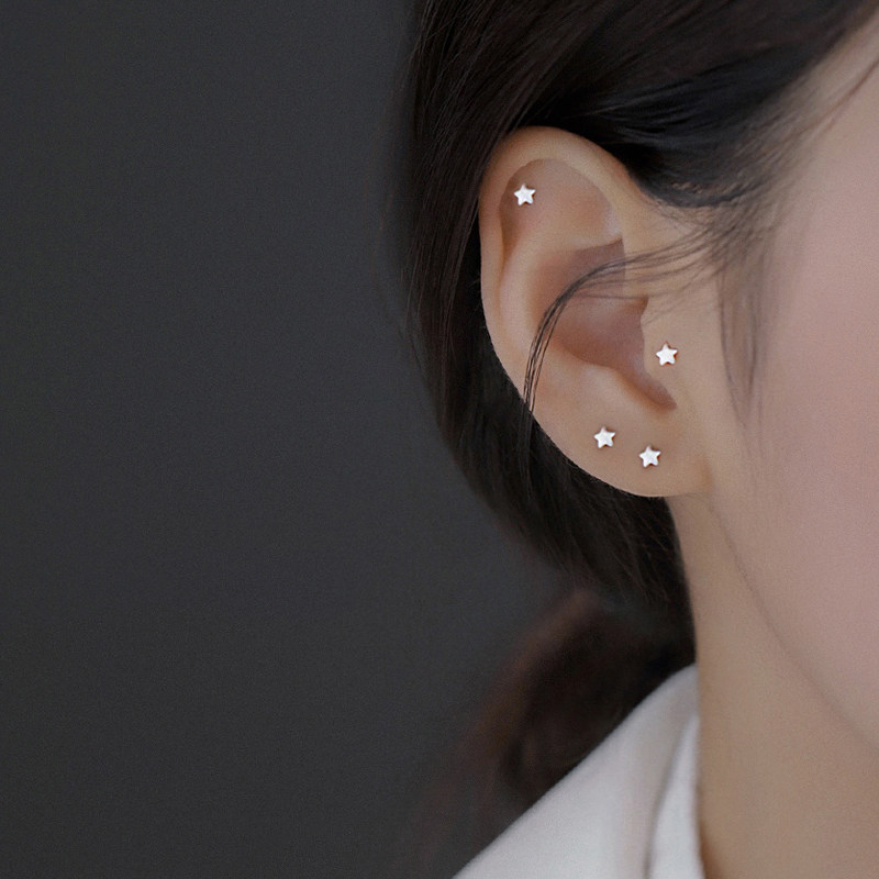 伊灿S999纯银耳钉女养耳洞耳饰