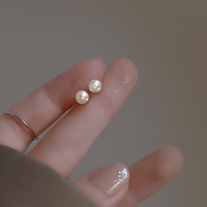 伊灿S999纯银针淡水珍珠通勤耳钉