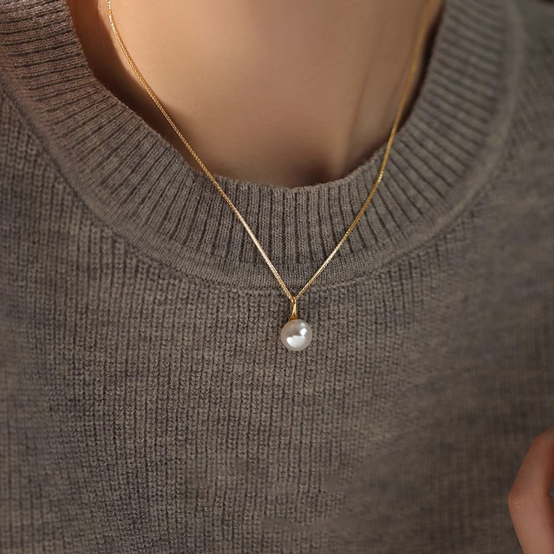 伊灿韩国淡水珍珠项链女小众