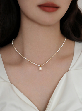 伊灿施家吊坠小米珠珍珠项链