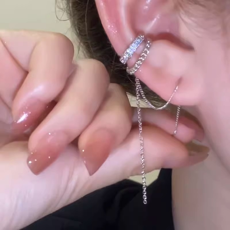 伊燦長款流蘇耳骨夾顯瘦耳線