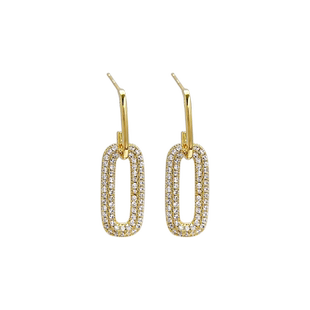 法式几何耳环小众设计高级纯银耳饰韩国气质2025新款爆款耳钉耳夹