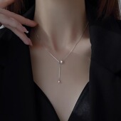韩国流苏纯银项链女小众设计感高级颈链2025年新款 气质锁骨链 爆款