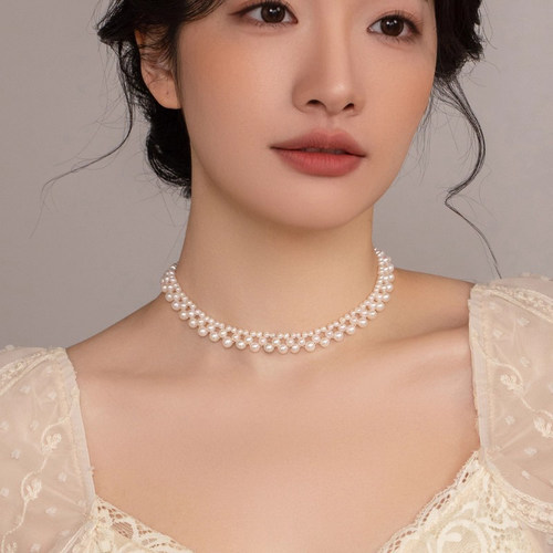 伊灿法式时尚多层珍珠项链女