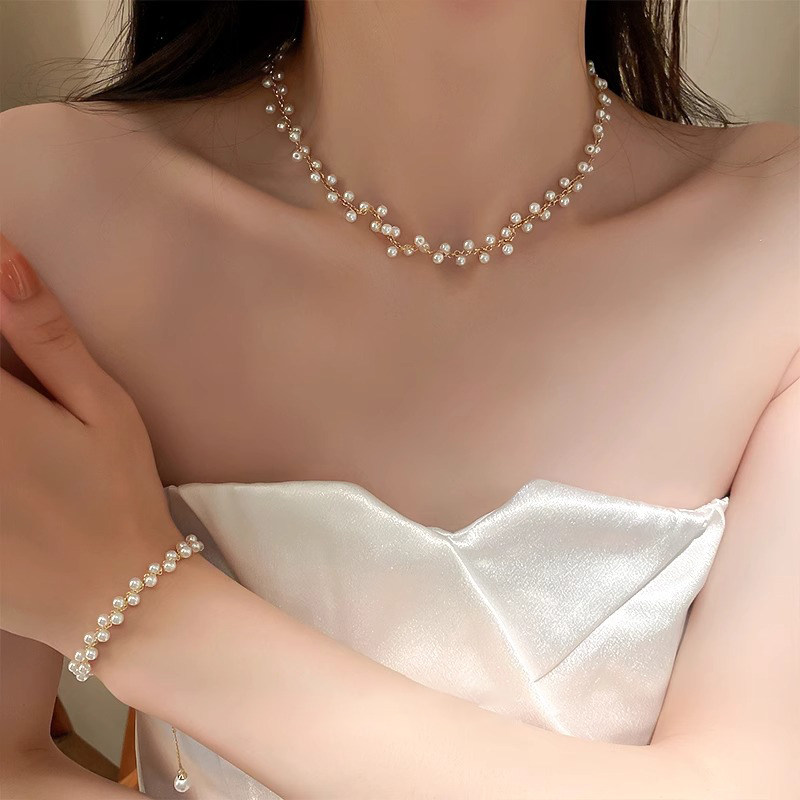伊灿时尚满天星珍珠项链女小众