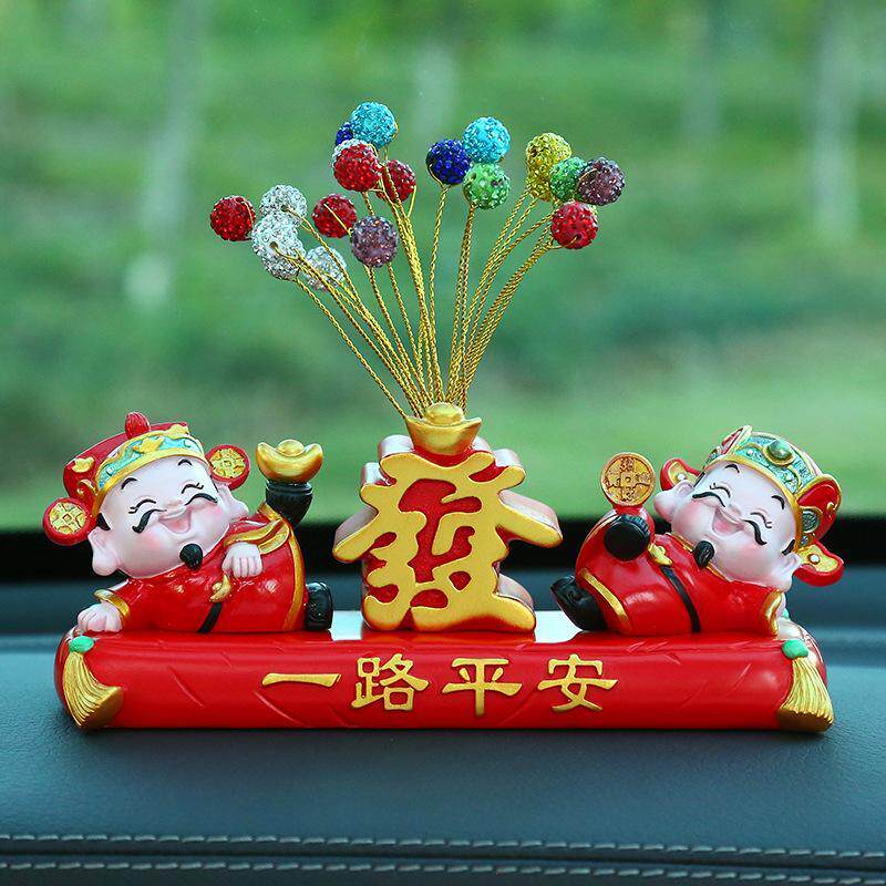 招财猫停车牌财神汽车内饰用品高档创意个性女车载车上装饰品摆件